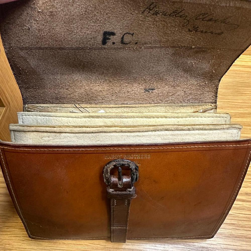 A Hardy The “Houghton” strapped leather cast case-Gamefish