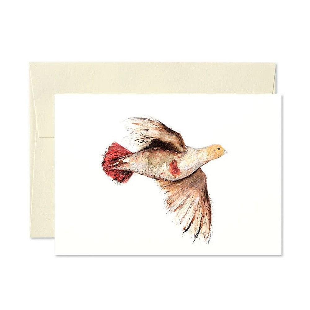 English Partidge Flying Greeting Card-Gamefish