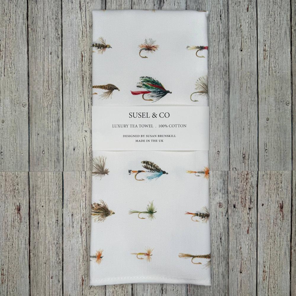 Fishing Flies - Luxury Tea Towel: Fishing Flies-Gamefish