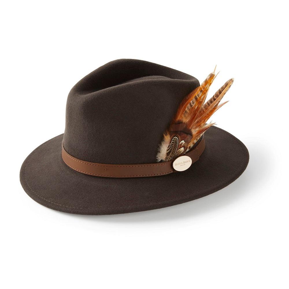 Hicks Brown Suffolk Fedora Bronze Feather Dark Brown – Gamefish