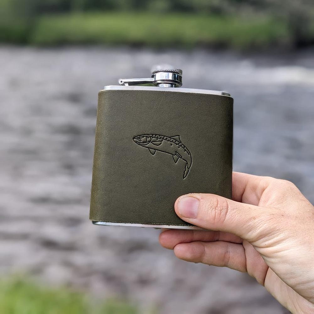 J Boult - Salmon design hip flask-Gamefish