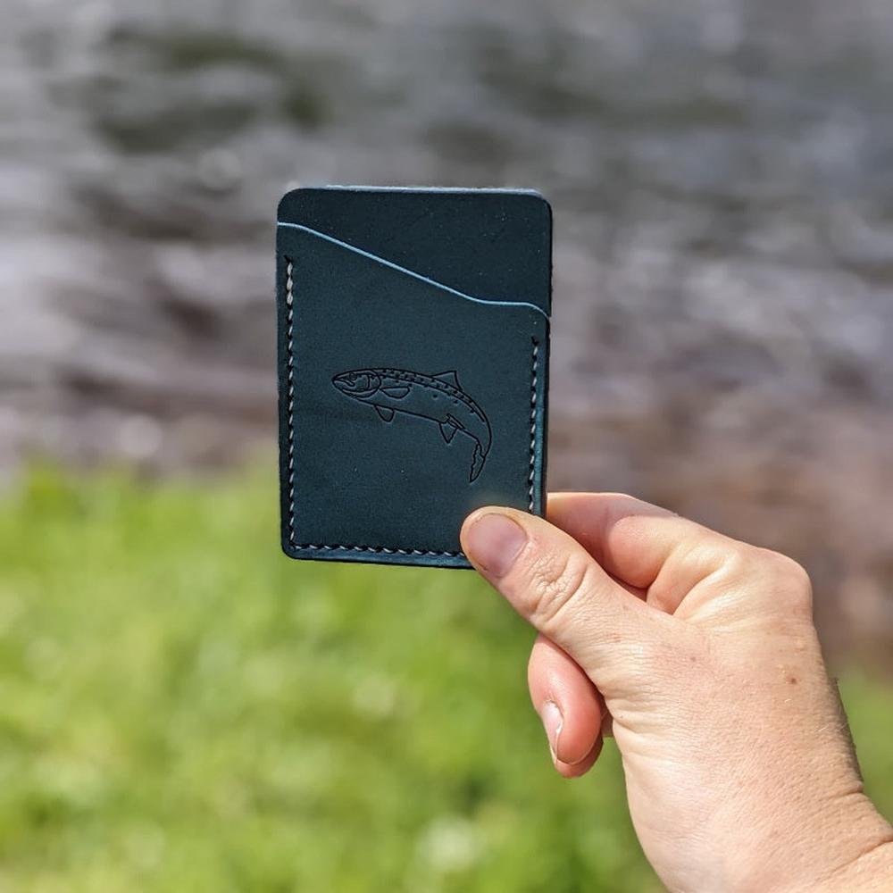 J Boult - Salmon design leather card wallet-Gamefish