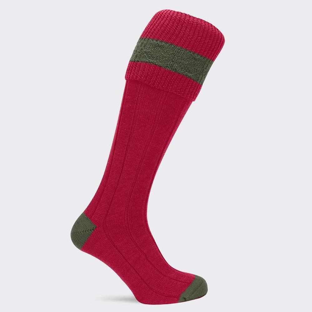 Pennine Byron Socks - Ruby/Olive-Gamefish