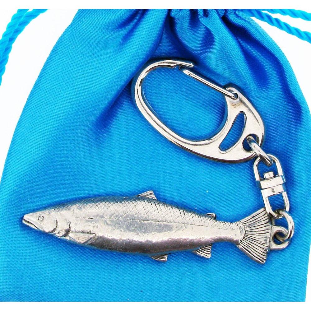 Salmon Key Ring - Pewter-Gamefish