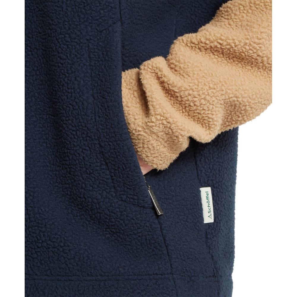 Schoffel Berkeley Retro Quarter Zip Fleece - True Navy/Tan-Gamefish
