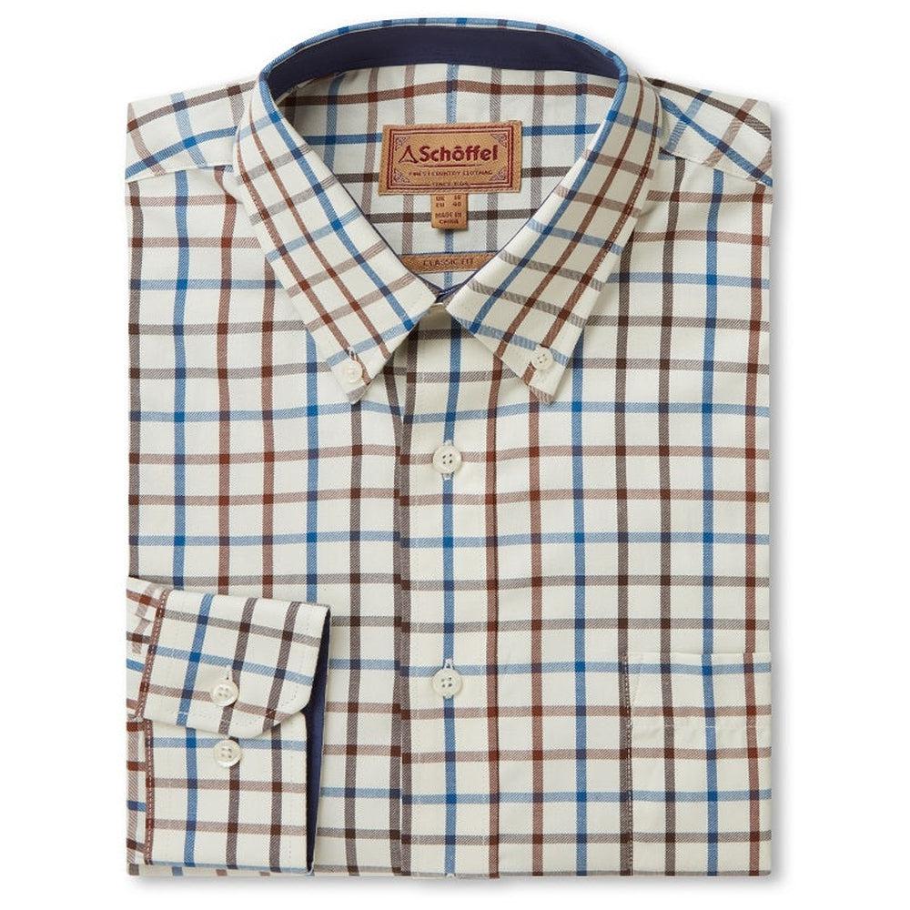 Schoffel Brancaster Classic Shirt - Brown/ Navy Check-Gamefish