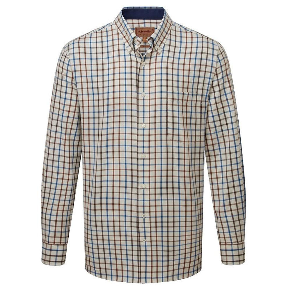 Schoffel Brancaster Classic Shirt - Brown/ Navy Check-Gamefish
