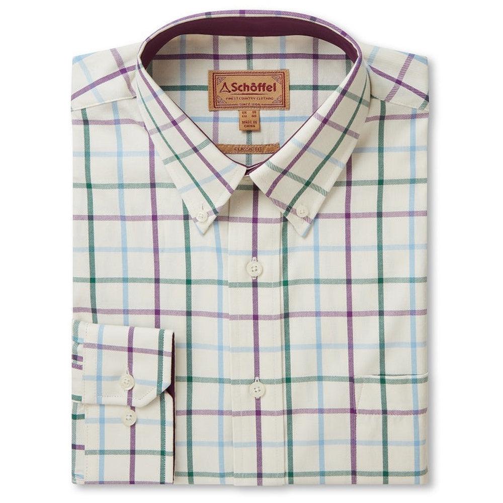 Schoffel Brancaster Classic Shirt - Purple / Green/ Blue Check-Gamefish