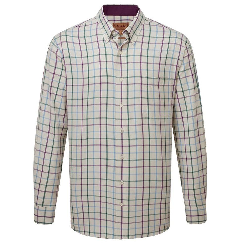 Schoffel Brancaster Classic Shirt - Purple / Green/ Blue Check-Gamefish