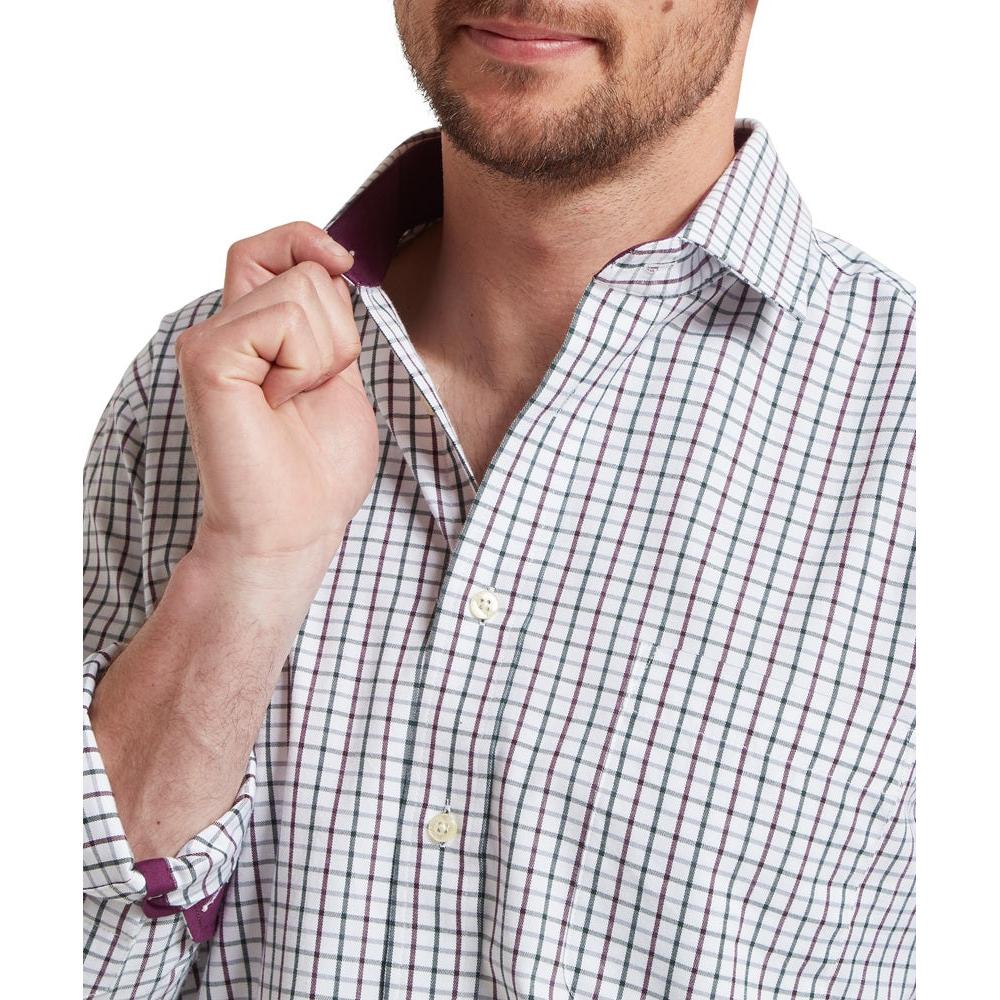 Schoffel Milton Tailored Shirt - Plum/Botanical Green-Gamefish