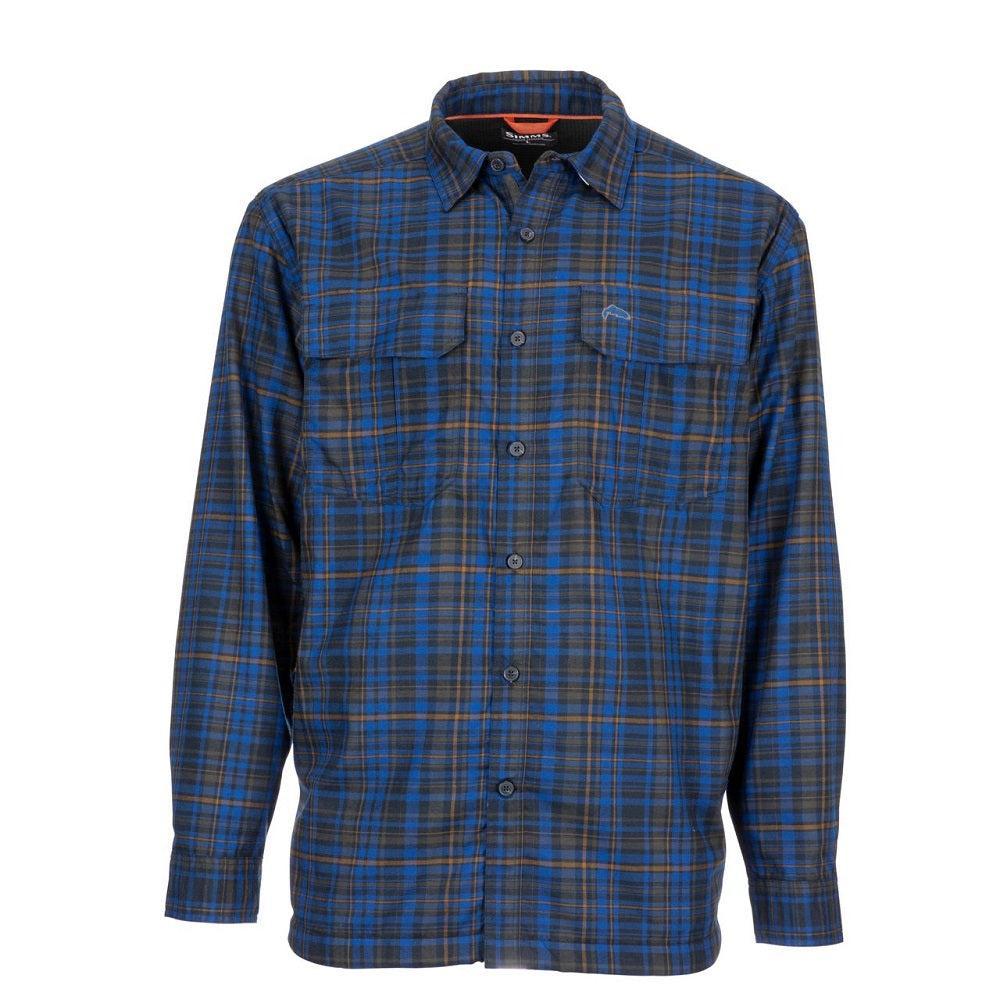 Simms Coldweather Shirt Rich Blue Admiral Plaid-Gamefish