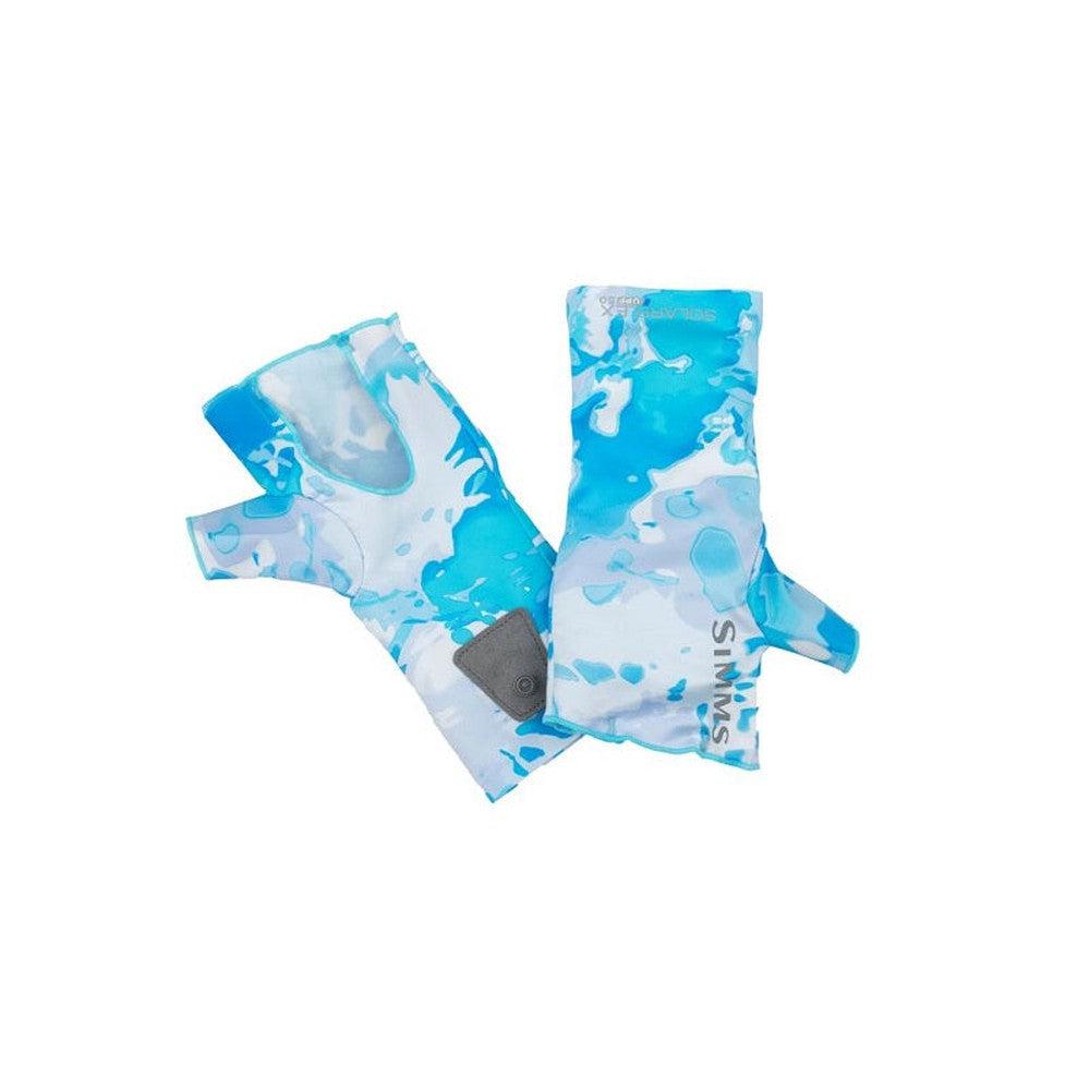 Simms Solarflex No-Finger SunGlove Cloud Camo Blue-Gamefish
