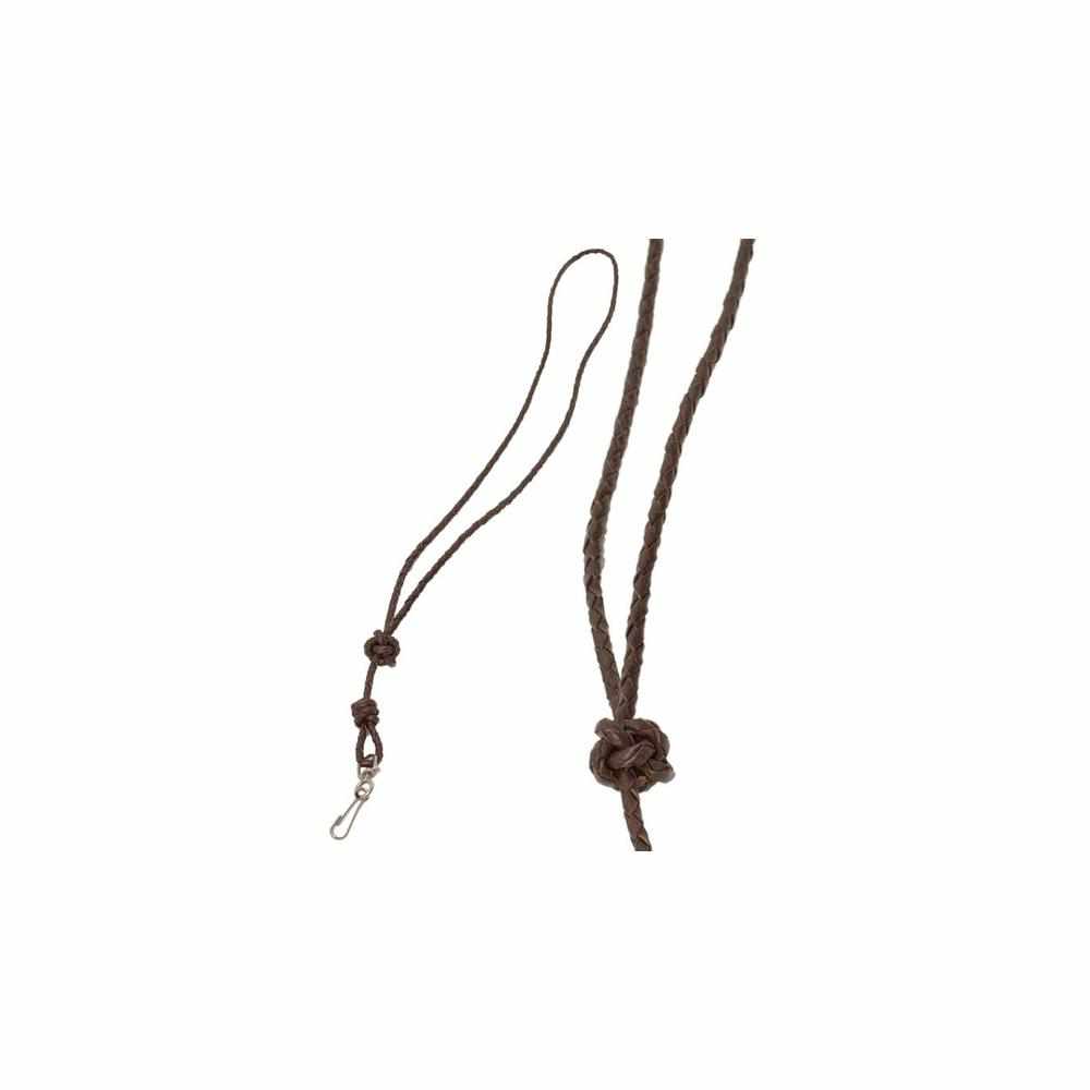 Bisley Plaited Leather lanyard - Brown - Dog Whistle Lanyard-Gamefish