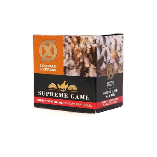 Lyalvale Express Supreme Game 28 Gauge Cartridges - 25gr - No6 - Fibre - Box of 25-Gamefish