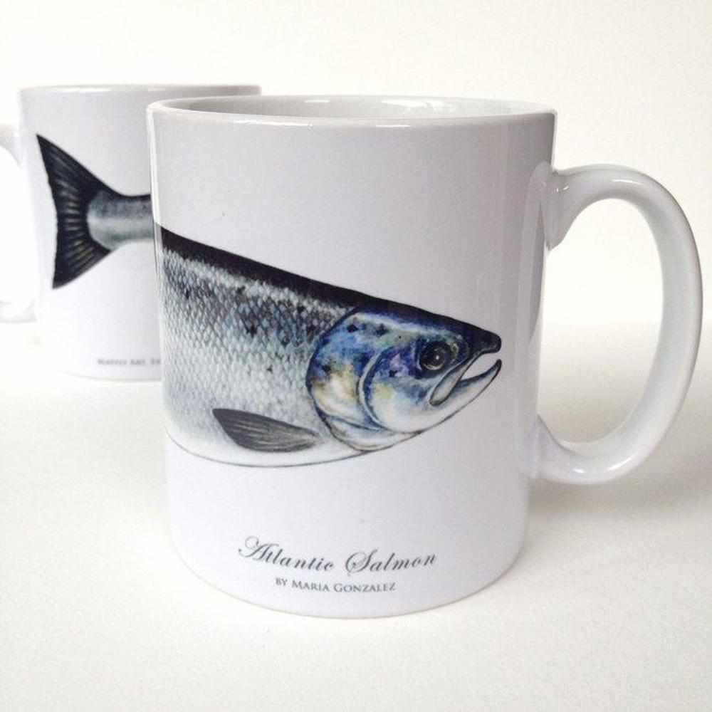 Mayfly Art Mugs - Brown Trout, Salmon, Grayling & Labrador - Gamefishltd