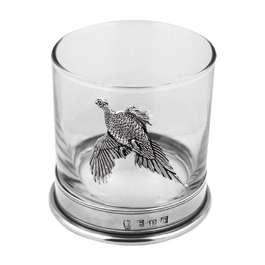 11oz Pewter Whisky Glass Tumblers - Pheasant-Gamefish