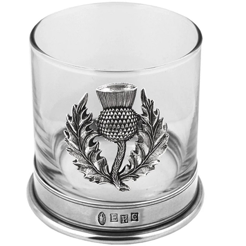 11oz Pewter Whisky Glass Tumblers - Thistle-Gamefish