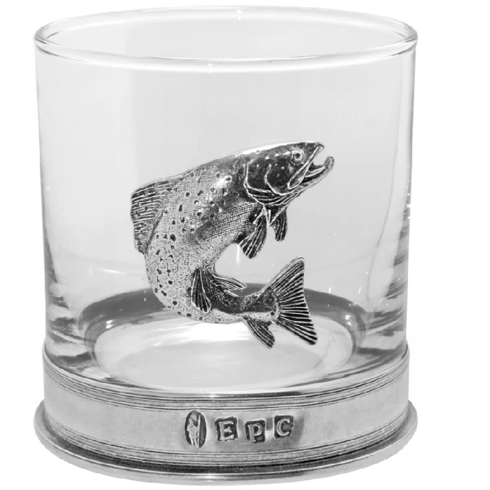 11oz Pewter Whisky Glass Tumblers - Trout-Gamefish