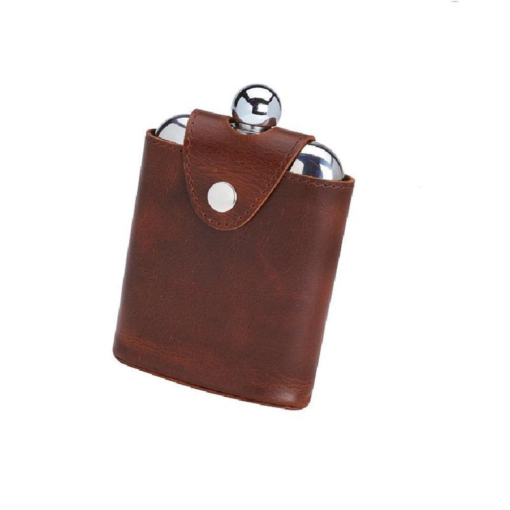 Hip Flask in Leather Pouch-Gamefish