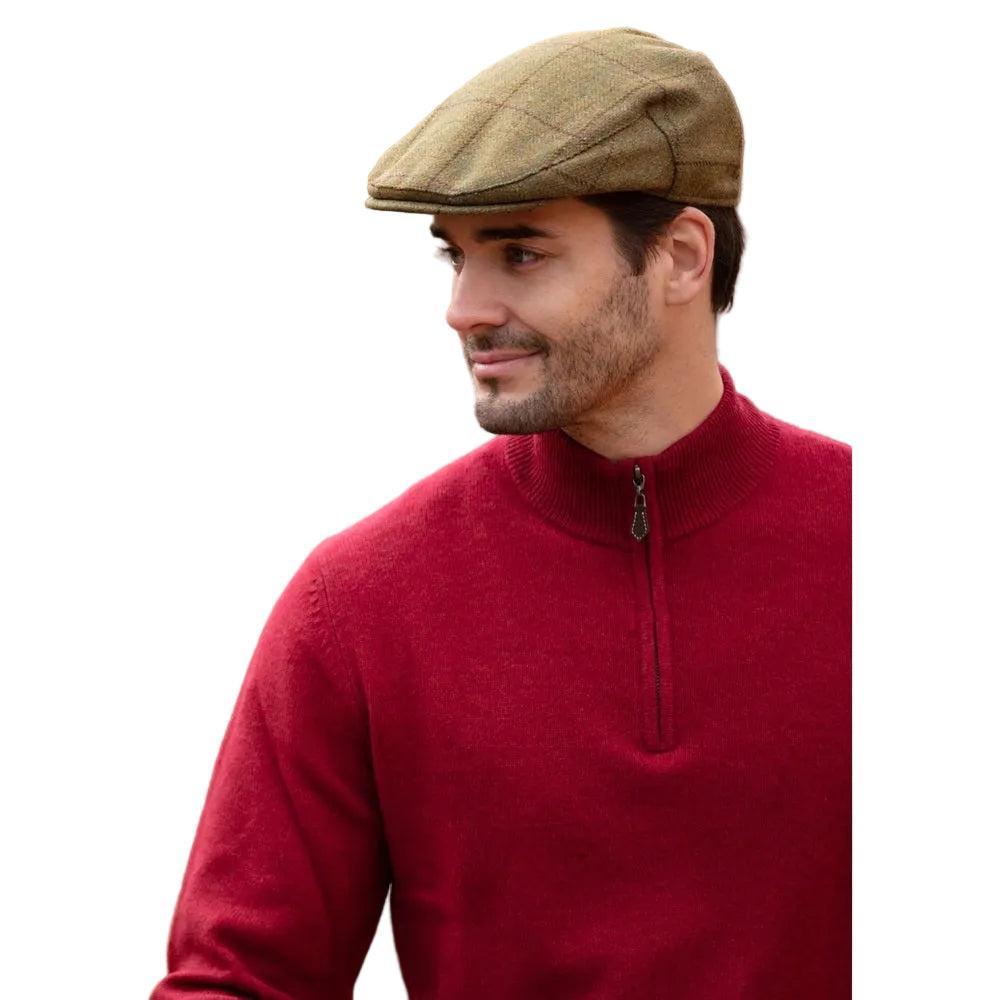 Alain Paine Rutland Men's Waterproof Tweed Flat Cap - Litchen-Gamefish