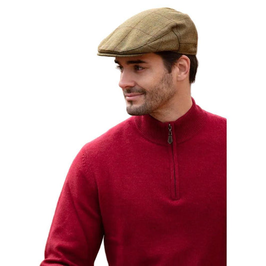 Alain Paine Rutland Men's Waterproof Tweed Flat Cap - Litchen-Gamefish