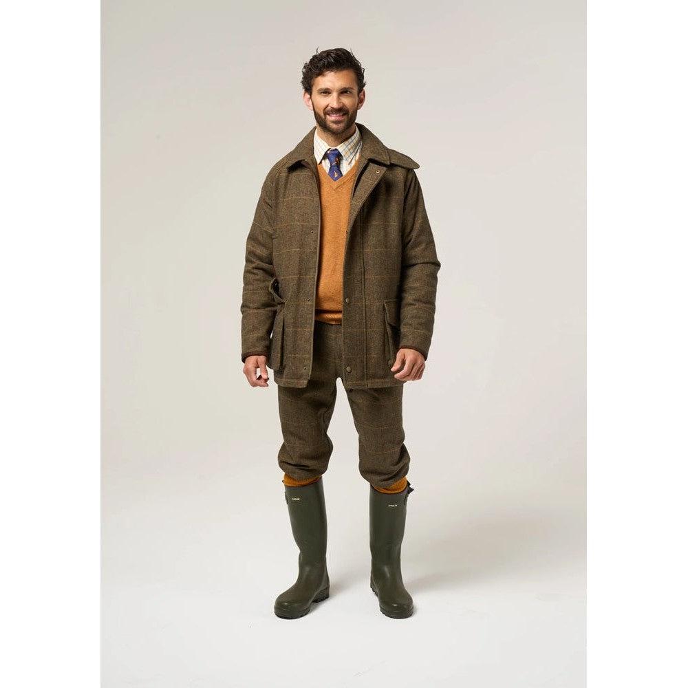 Alan Paine Combrook Mens Waterproof Tweed Coat - Teak-Gamefish