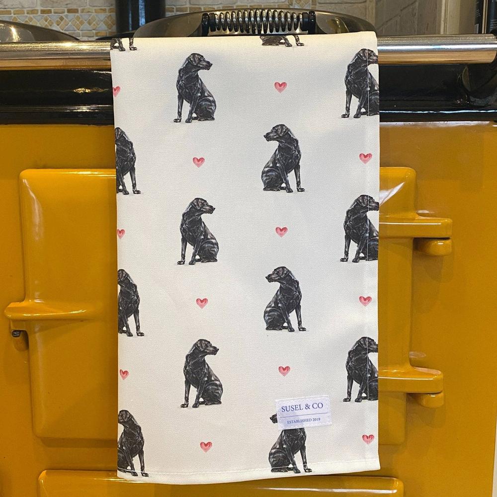 Black Lab - Luxury Tea Towel: Black Lab-Gamefish