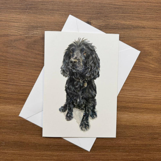 Black Spaniel - A6 Greetings Card: Black Spaniel-Gamefish