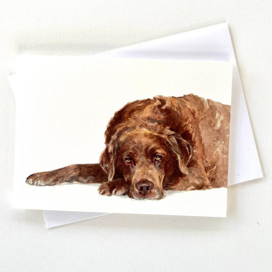 Chocolate Labrador - Greeting Card-Gamefish