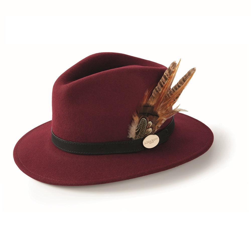 Hicks & Brown Suffolk Fedora Bronze Feather - Maroon-Gamefish