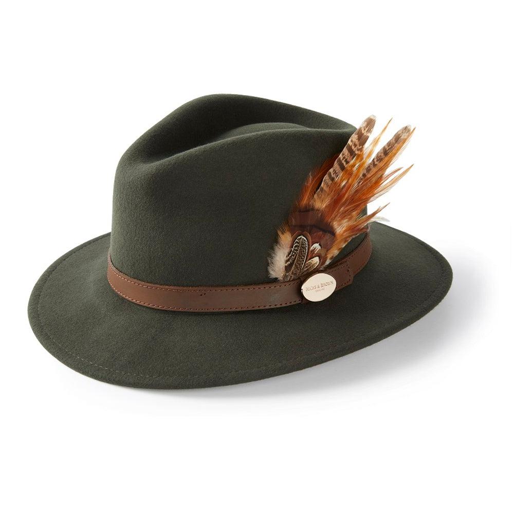 Hicks & Brown Suffolk Fedora Bronze Feather - Olive Green-Gamefish