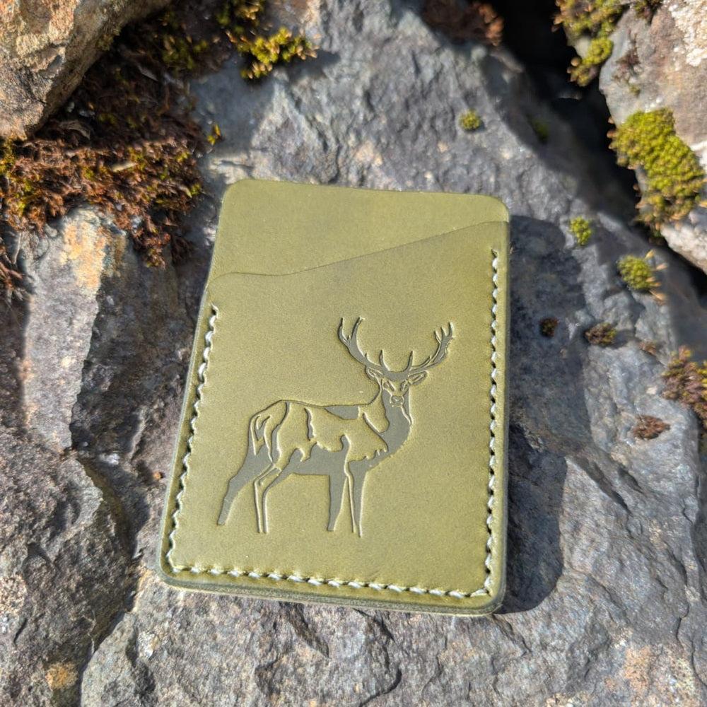 J Boult Designs Red Deer Leather Card Wallet-Gamefish
