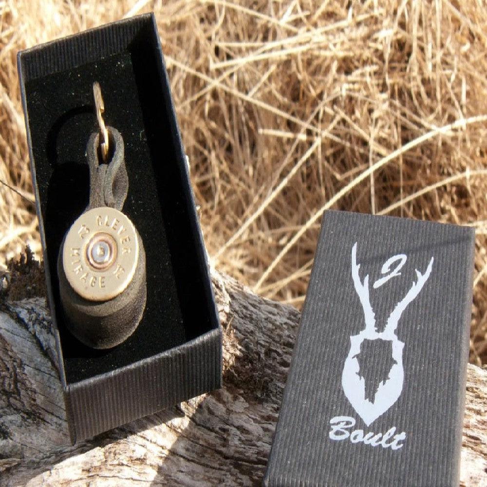 J Boult Designs - Shotgun Cartridge Key Ring With Leather Strap-Gamefish