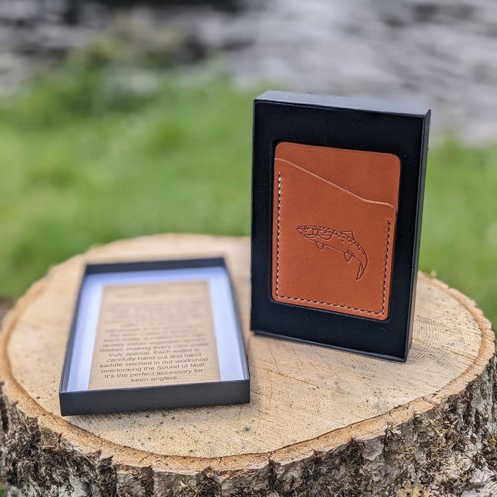 J Boult - Salmon design leather card wallet-Gamefish