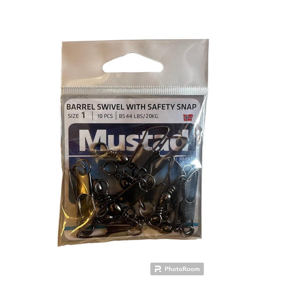 Mustad® Barrel Swivel with Safety Snap