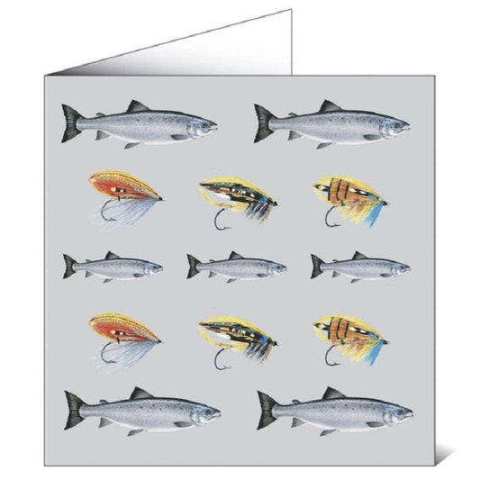 Salmon & Flies - Greeting card-Gamefish