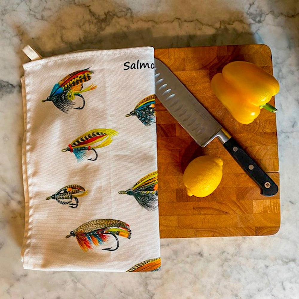 Salmon Flies Tea Towel-Gamefish