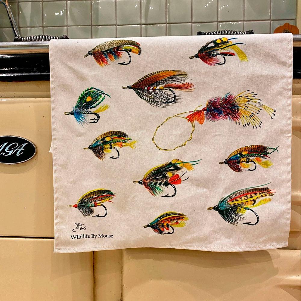Salmon Flies Tea Towel-Gamefish