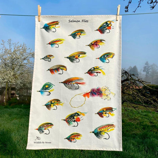 Salmon Flies Tea Towel-Gamefish