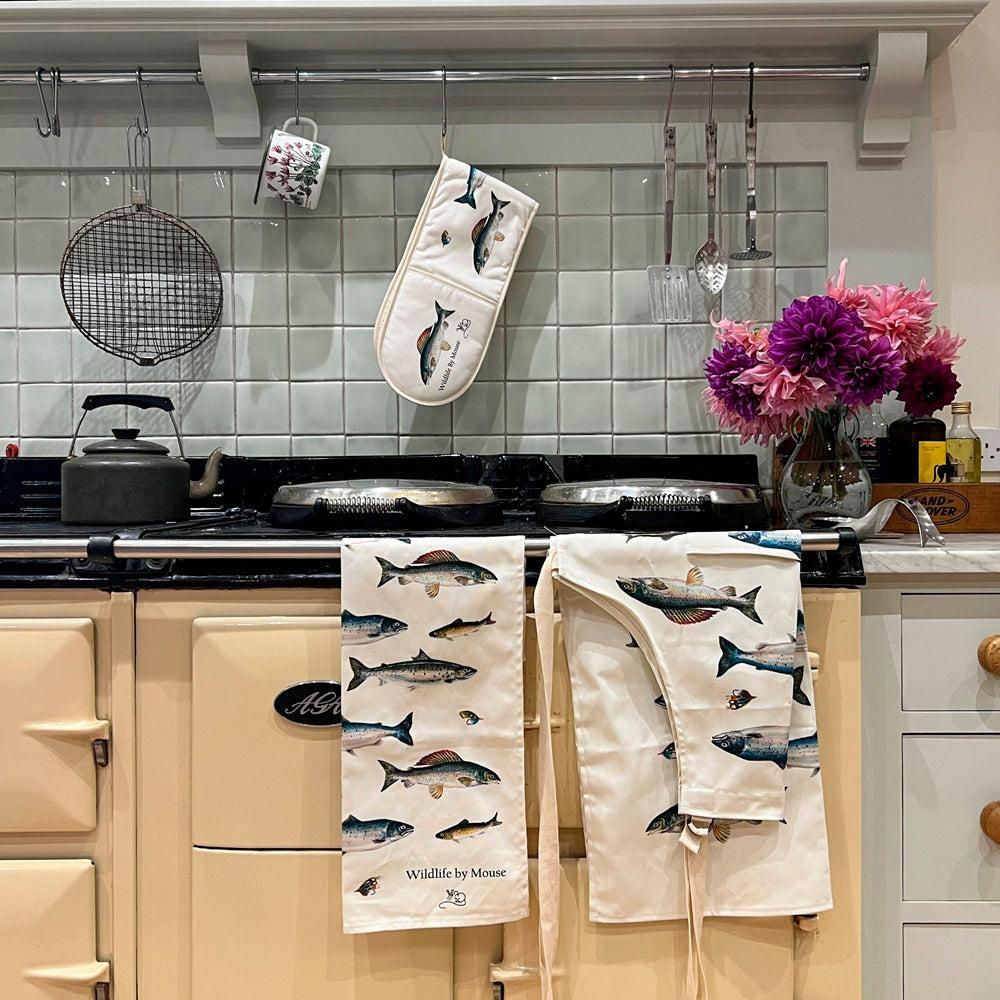 Salmon, Sea Trout, Grayling and Brown Trout Double Oven Gloves-Gamefish