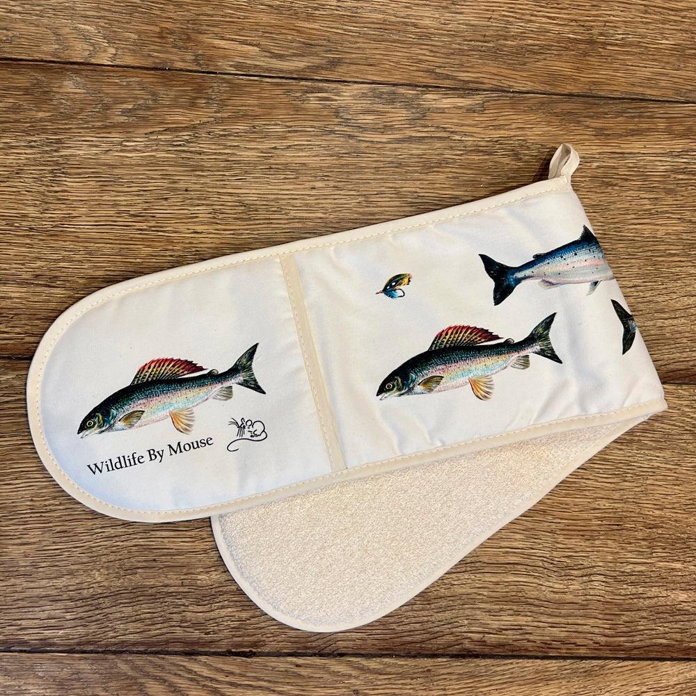 Salmon, Sea Trout, Grayling and Brown Trout Double Oven Gloves-Gamefish