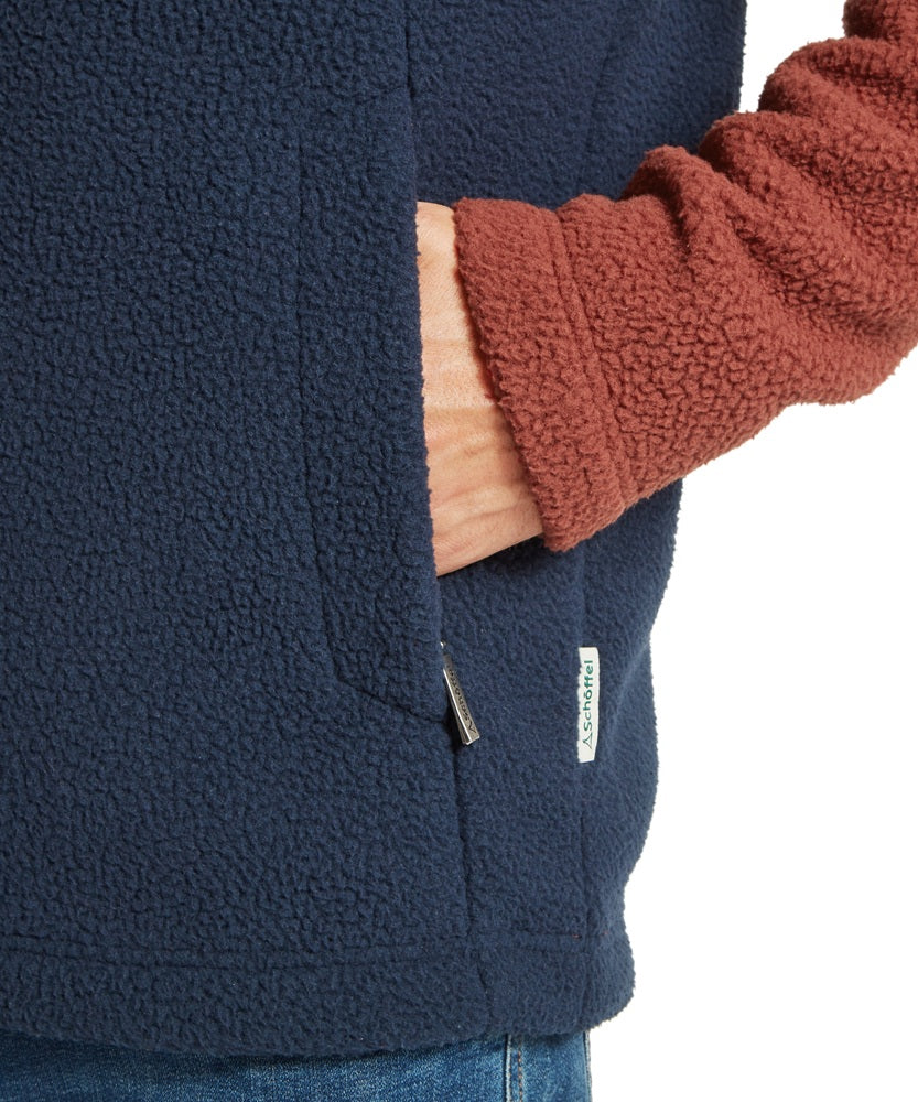 Schoffel Berkeley Retro Quarter Zip Fleece - True Navy/Red Brick-Gamefish