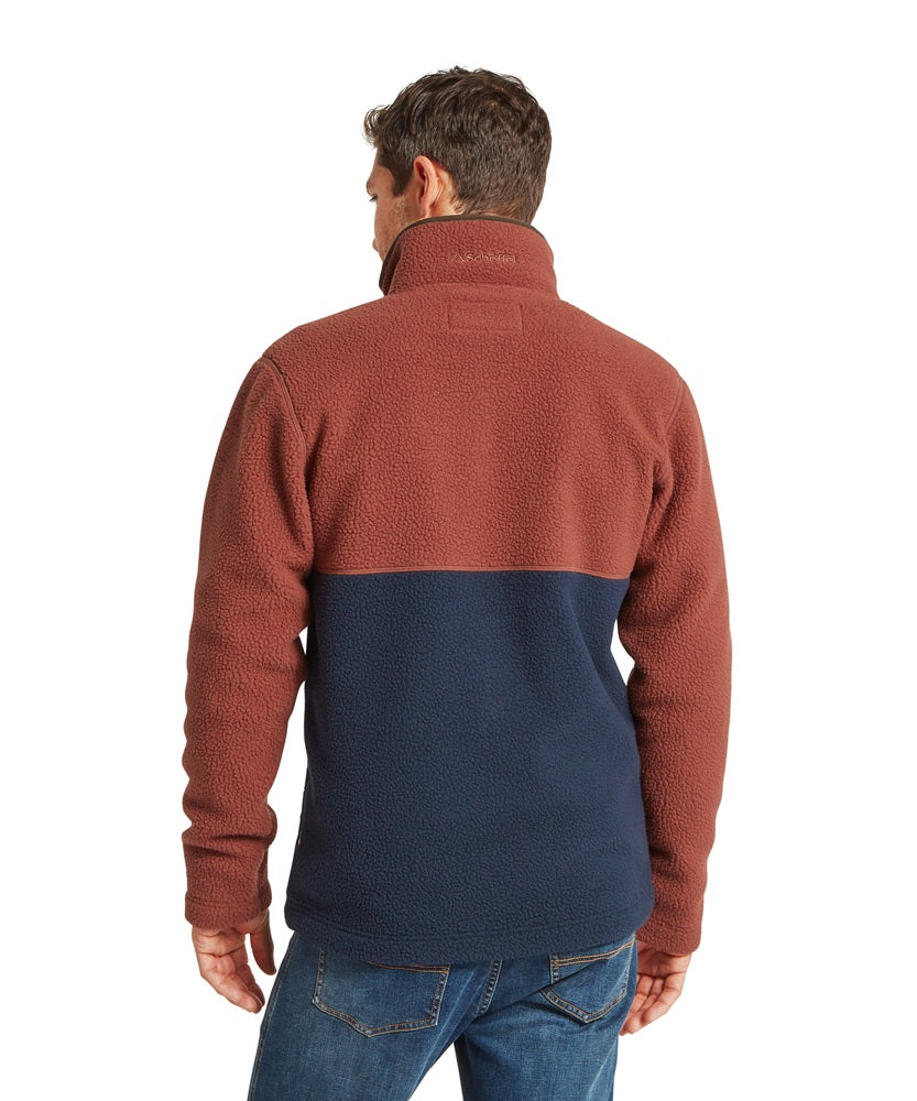 Schoffel Berkeley Retro Quarter Zip Fleece - True Navy/Red Brick-Gamefish