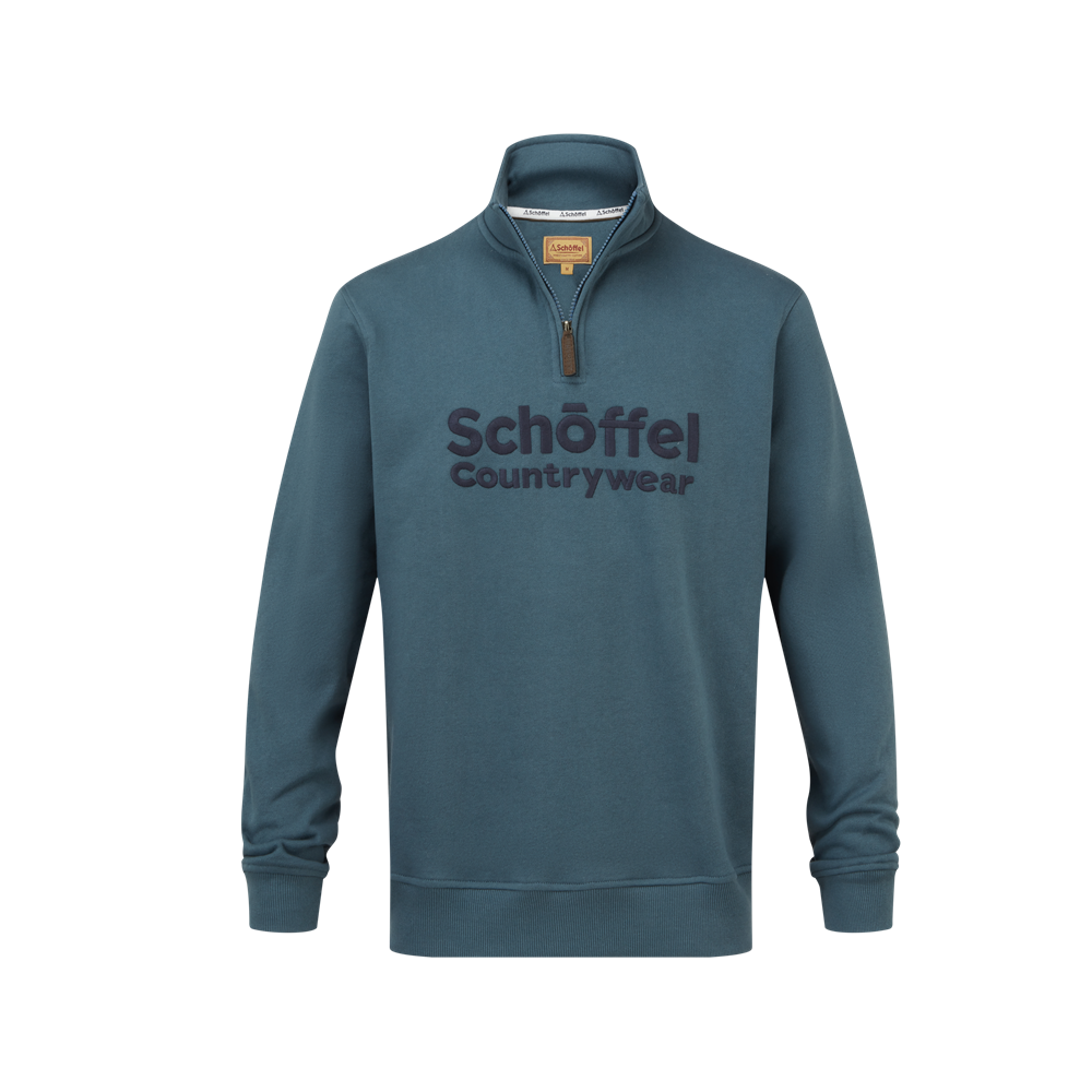 Schoffel Bude Quarter Zip Sweatshirt - Deep Ocean Blue-Gamefish