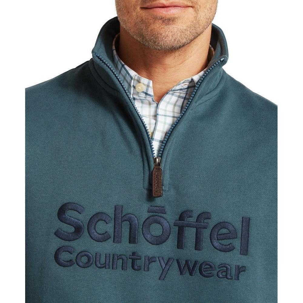 Schoffel Bude Quarter Zip Sweatshirt - Deep Ocean Blue-Gamefish