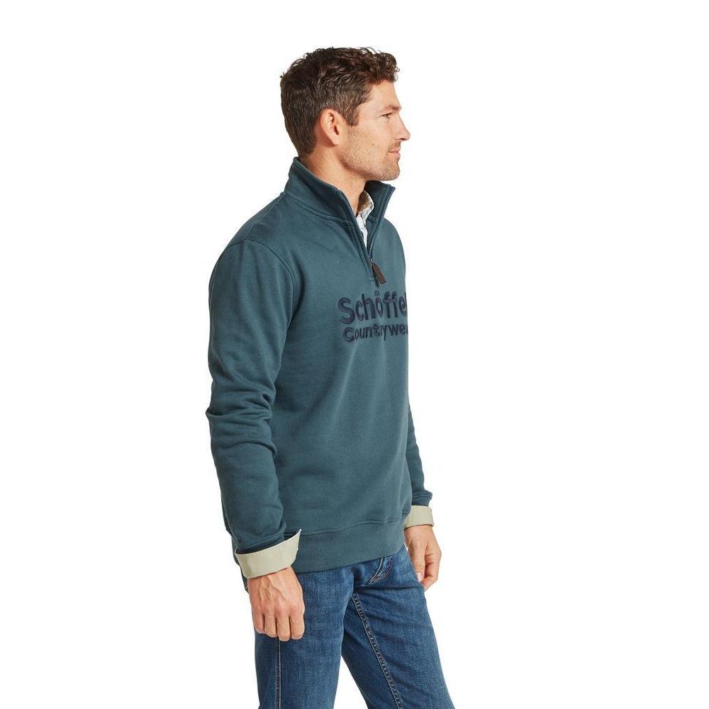 Schoffel Bude Quarter Zip Sweatshirt - Deep Ocean Blue-Gamefish