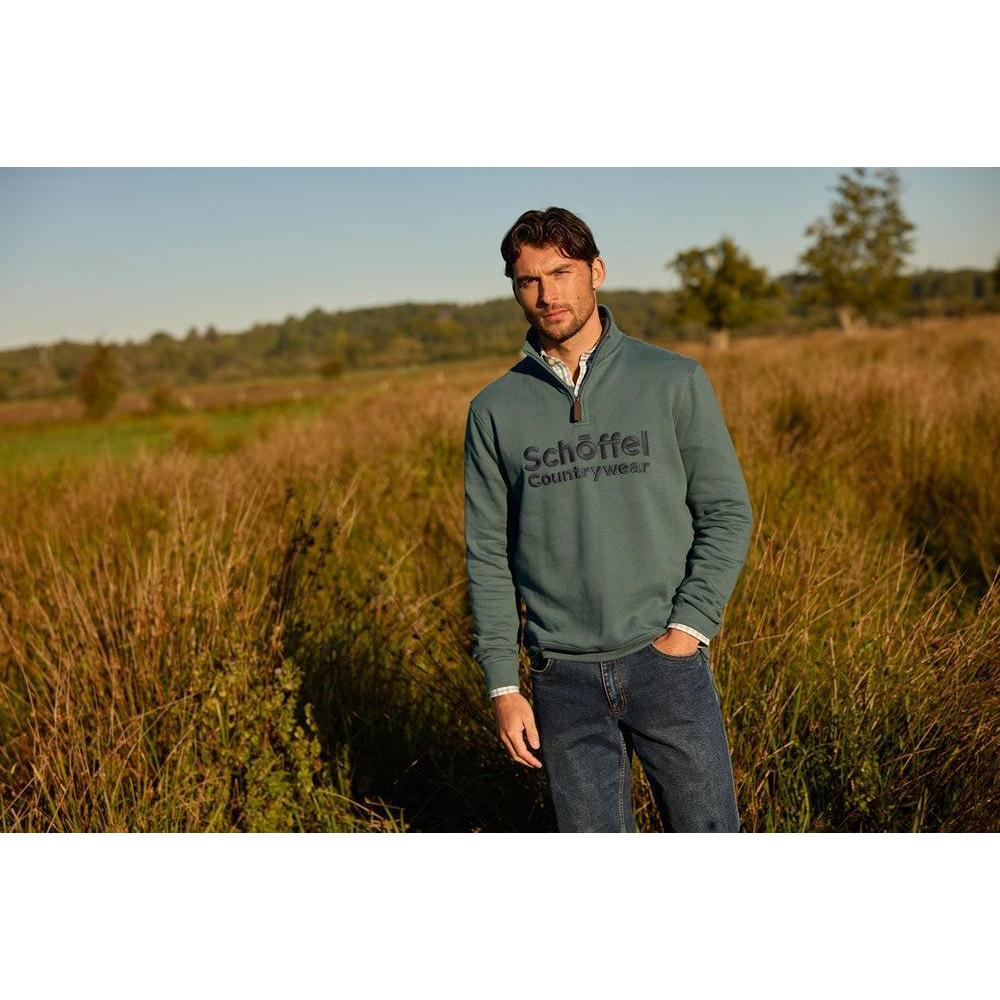 Schoffel Bude Quarter Zip Sweatshirt - Deep Ocean Blue-Gamefish