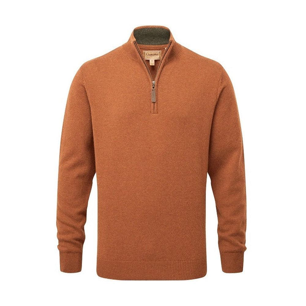 Schoffel Lewis Lambswool 1/4 Zip Jumper - Brick-Gamefish