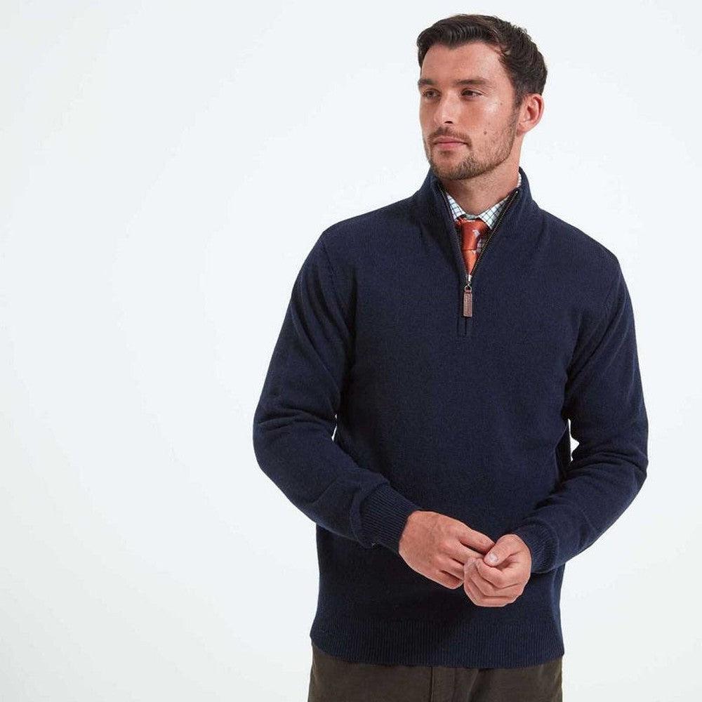 Schoffel Lambswool 1/4 Zip Jumper - Navy-Gamefish