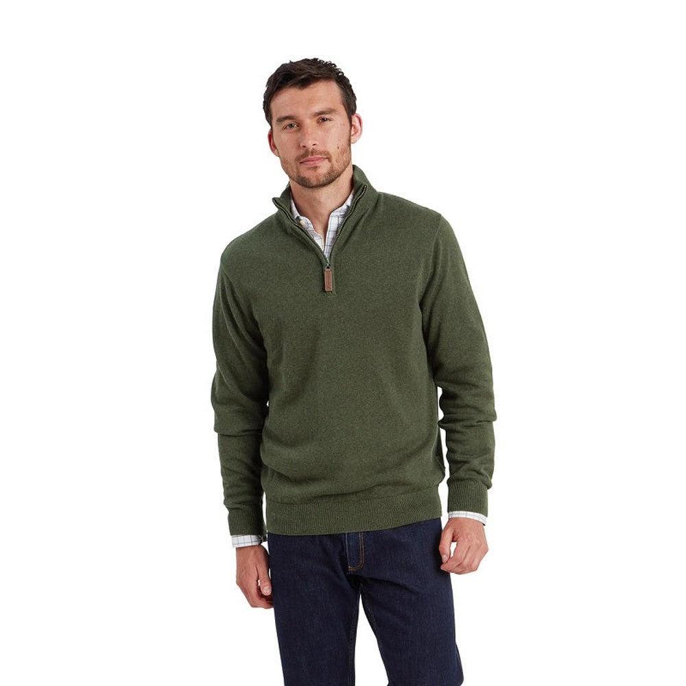 Schoffel Lewis Lambswool 1/4 Zip Jumper - Woodland-Gamefish